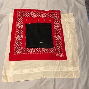 Set of Three Vintage Bandana Handkerchiefs Echo Sheer / Paul Stuart Black / USA